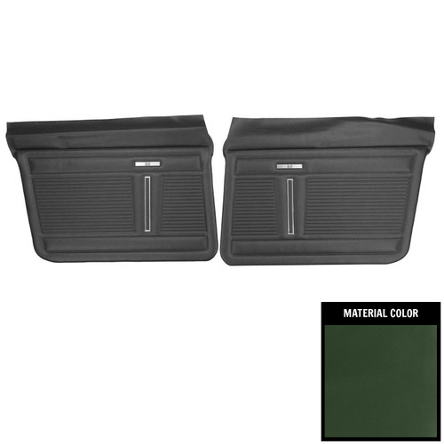 1971-1972 Chevrolet Nova 4-Door Sedan Dark Green Front Door Panels