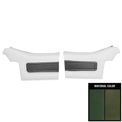 1972 Cutlass Supreme Convertible Pre-Assembled Dark Green Rear Door Panels