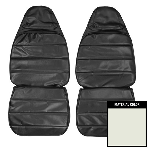 1972-73 Dodge Charger; Coachman Front Bucket Seat Covers; White