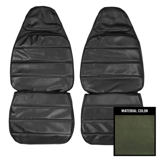 1972-73 Dodge Charger; Cologne Front Bucket Seat Covers; Dark Green