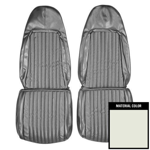 1972 Mopar E-Body; Front Bucket Seat Covers; White