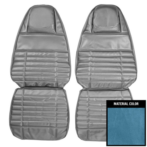 1972 Duster, 340; Dart Demon, Demon 340; Front Bucket Seat Covers; Bright Blue