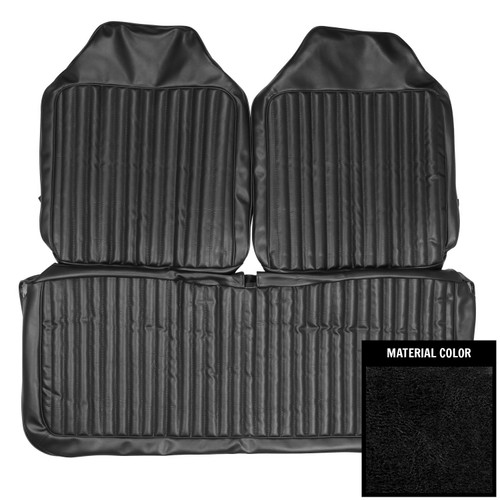 1972 Duster, 340; Dart, Demon, Demon 340; w/o Armrest; Frnt Bnch Seat Cvr; Black