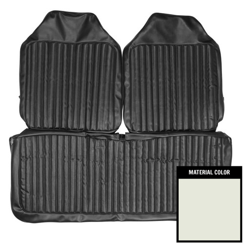 1972 Duster, 340; Dart, Demon, Demon 340; w/o Armrest; Frnt Bnch Seat Cvr; White (72KSDA37B-9)