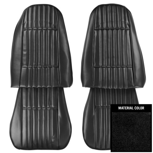 1973-1974 Nova 2-Door Sedan/Hatchback Custom Black Front Bucket Seat Covers