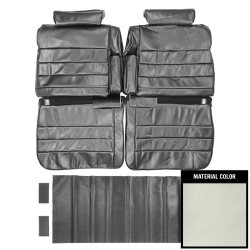 1975-1976 Cadillac El Dorado White/Black Front Bucket Seat Covers