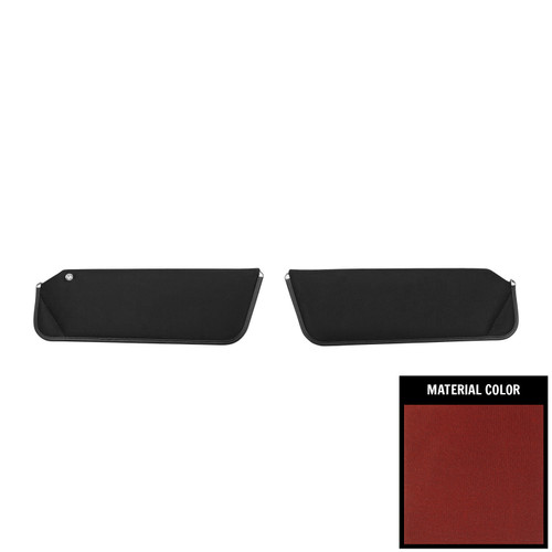 1977-81 Camaro, Firebird; Coupe; Foam-Back Cloth Sun Visors; Red