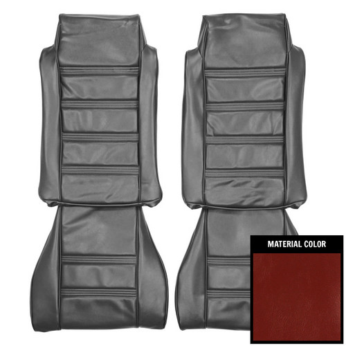 1978-80 Chevrolet Malibu Classic, El Camino; Front Bucket Seat Covers; Carmine