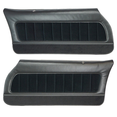 1978-79 Camaro; Berlinetta, LT; Cust Int; Cloth Pre-Assm Front Door Panls; Black