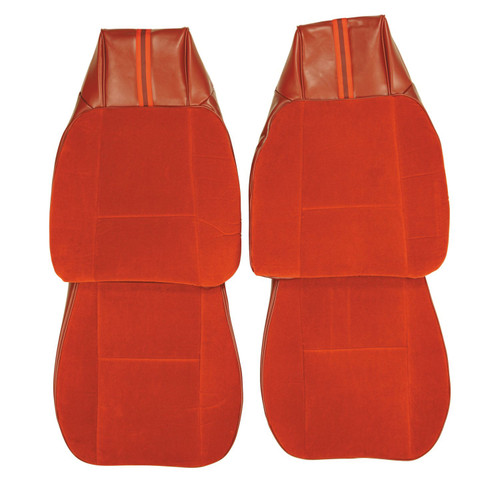 1980-81 Camaro Berlinetta Custom Cloth Carmine Front Bucket Seat Covers