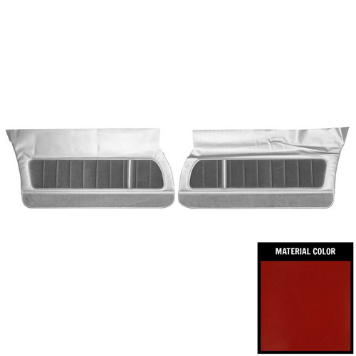 1980-81 Camaro; Berlinetta, RS; Cust Int; Pre-Assm Cloth Frnt Door Pnls; Brt Red