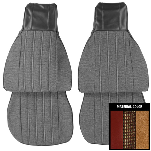 1982-85 Camaro; Coupe; Standard Cloth Front Bucket Seat Covers; Red