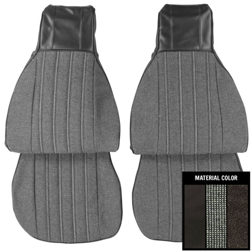 1982-85 Camaro; Coupe; Standard Cloth Front Bucket Seat Covers; Charcoal