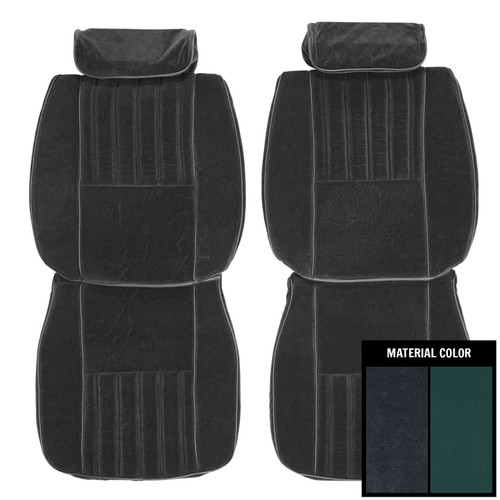 1986-87 Buick Regal; T-Type, Turbo-T; Coupe; Front Bucket Seat Covers; Blue