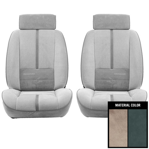 1988-92 Chevrolet Camaro Deluxe Cloth Gray Front Bucket Seat Covers