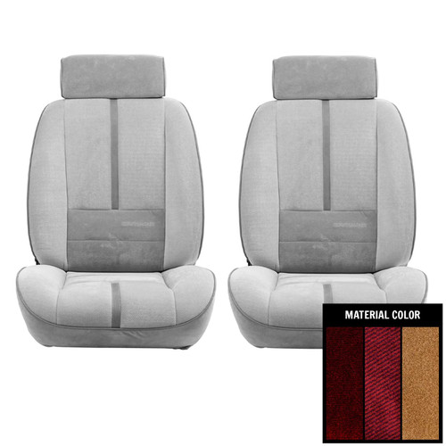 1988-92 Chevrolet Camaro Deluxe Cloth Red Front Bucket Seat Covers