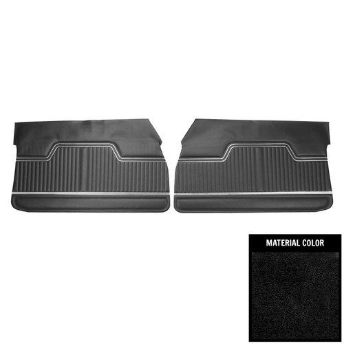 1970-72 Chevelle; 2 Door Hardtop/Convertible; Front Door Panels; Black