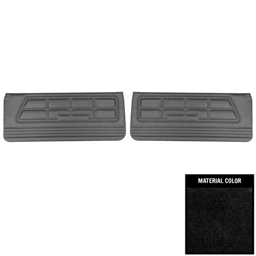 1971-73 Mustang; Standard Front Door Panels; Black