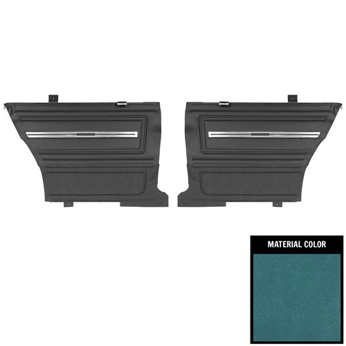 1966 Chevrolet Chevelle Hardtop Bright Blue Gold Edition Rear Door Panels