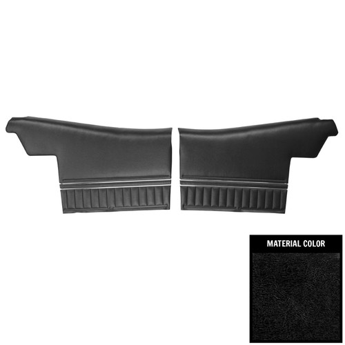 1970-72 Chevelle; Convertible; Pre-Assembled Rear Side Panels; Black