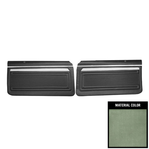 1969 Chevrolet Nova/SS/Cstm Pre-Assembled Dark Metallic Green Front Door Panels