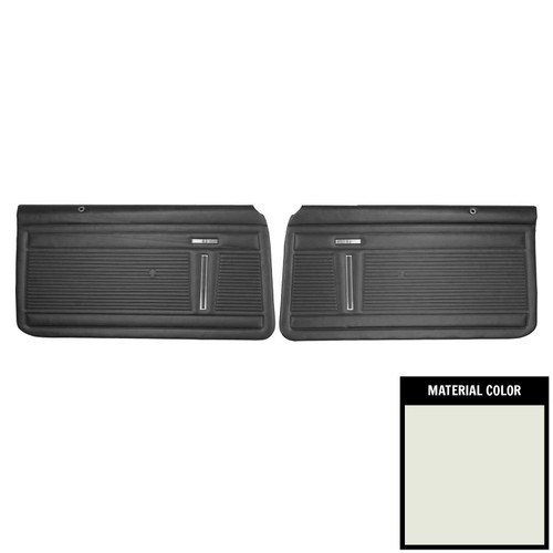 1971-1972 Nova 2-Door Sedan Standard Pre-Assembled White Front Door Panels
