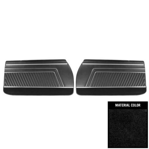 1970 Pontiac GTO/LeMans Pre-Assembled Black Front Door Panels
