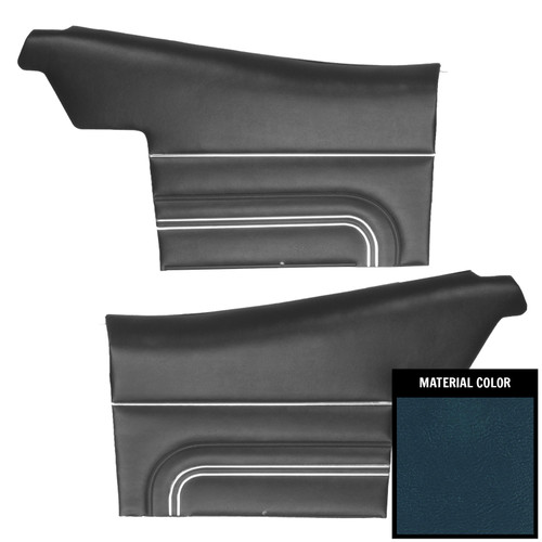 1971 GTO/LeMans Sport Convertible Pre-Assembled Blue Rear Door Panels
