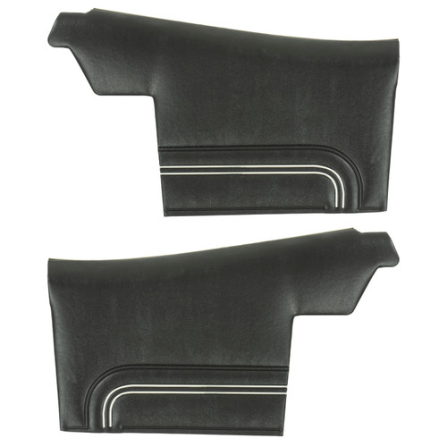 1972 GTO/LeMans Sport Convertible Pre-Assembled Black Rear Door Panels