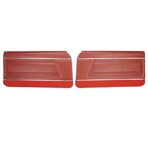 1968 Firebird; Standard Pre-Assembled Front Door Panels; Red