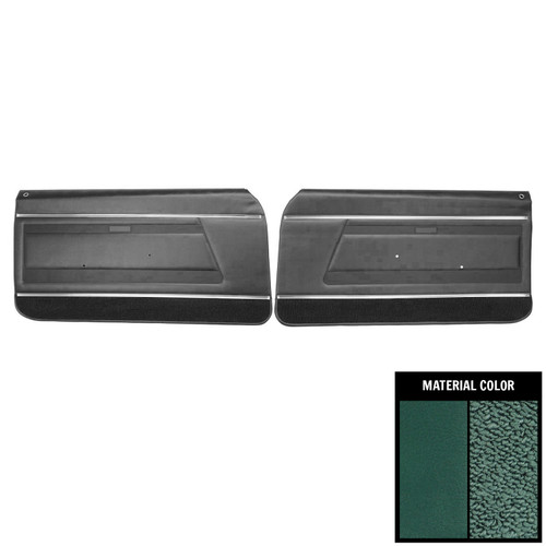 1968 Pontiac Firebird Standard Pre-Assembled Dark Aqua Front Door Panels