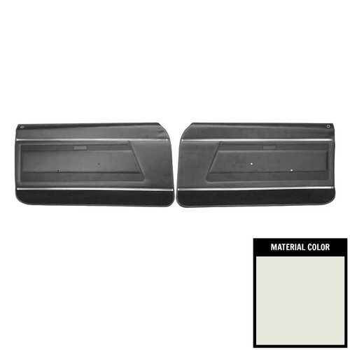 1968 Pontiac Firebird Standard Pre-Assembled White/Black Front Door Panels