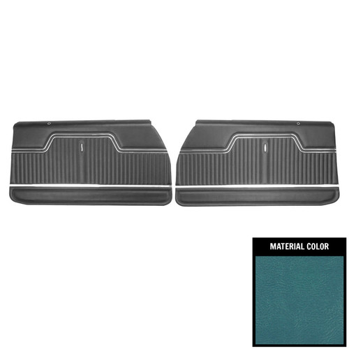 1970 Chevrolet El Camino Pre-Assembled Bright Blue Front Door Panels