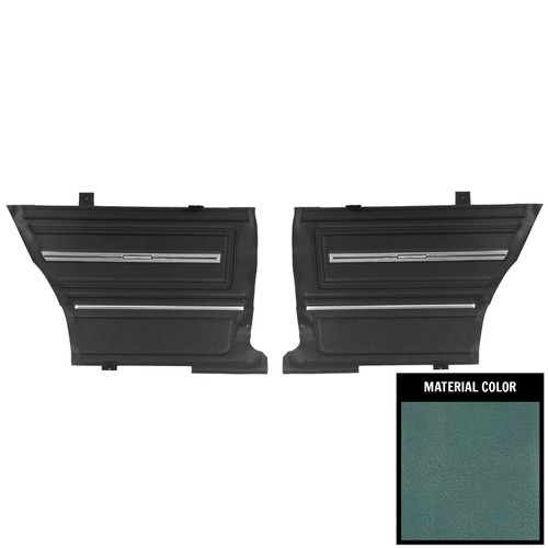 1966 Chevelle Hardtop Light Blue Pre-Assembled Gold Edition Rear Door Panels