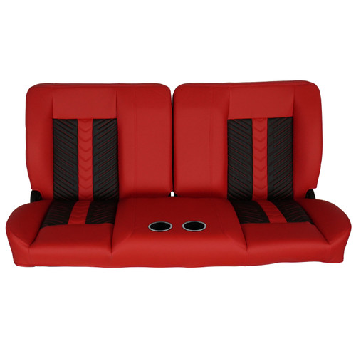 60" Sport Mod II Bench Seat Red Vyl Thin Blk/Red Insert Red Thread w/Cupholder