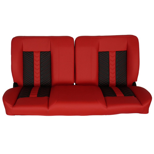 60" Sport Mod II Bench Seat Red Vyl Thin Blk/Rd Insert Red Thread w/o Cupholder