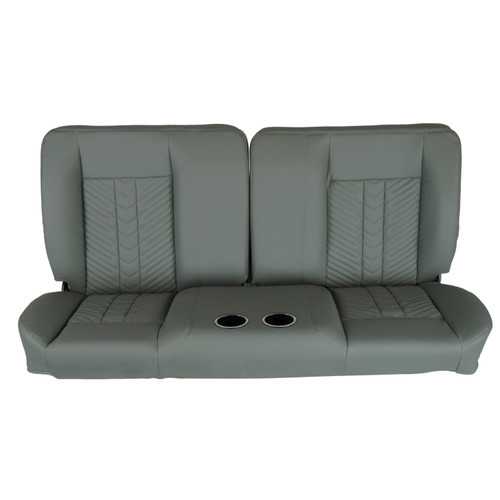 60" Sport Mod II Bench Seat Grey Vinyl Narrow Grey Insert Grey Thread wCupholder