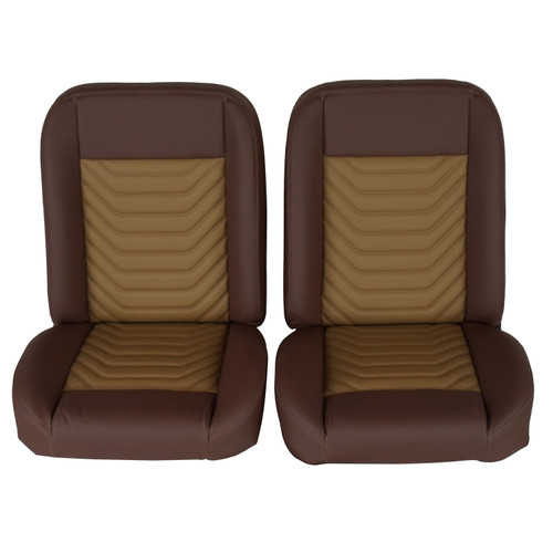 Low Back Bucket Sport Mod I Seats Brn Vinyl Wide Camel/Beige Insert Brn Thread