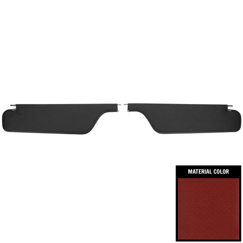 1966-68 Pontiac Bonneville, Catalina; 2 Door Hardtop; Surrey Sun Visors; Dk Red