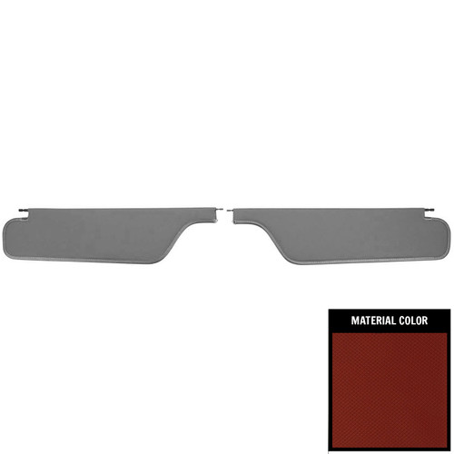 1965 Pontiac Bonneville, Catalina; 2 Dr Hardtop; Basketweave Sun Visors; Dk Red