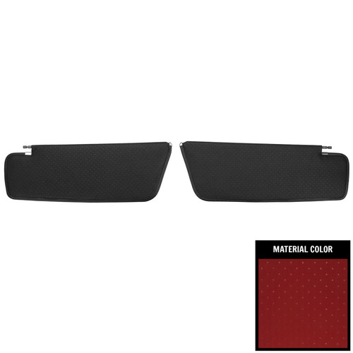 1962 Impala, Bonneville, Catalina; 2 Door Hardtop; Star Sun Visors; Dark Red