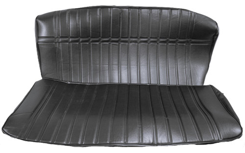 1970-73 GMC/ Chevrolet Truck Front Bench Seat Cover; Black; With Accent Strap
