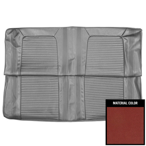 1964 Pontiac Tempest; Custom; Hardtop; Rear Bench Seat Cover; 2-Tone Red