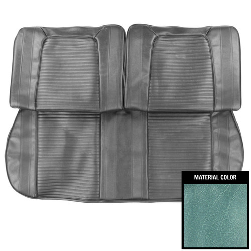 1964 Pontiac Tempest; Custom; w/o Armrest; Front Bench Seat Cover; 2-Tone Blue