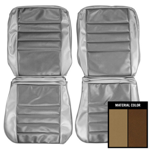 1965 Chevelle, El Camino; Front Bucket Seat Covers; 2-Tone Saddle