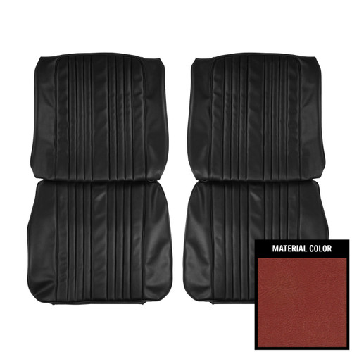 1965 Pontiac Bonneville; w/ Pockets; Front Bucket Seat Covers; Metallic Red