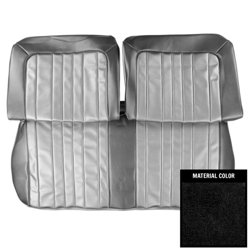 1965 Pontiac Catalina; Split Front Bench Seat Cover; Black