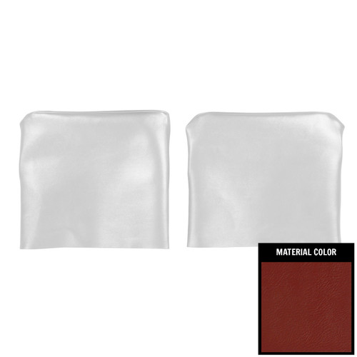 1966-67 Chevelle, GTO, LeMans; Bucket Seat Head Rest Covers; Red