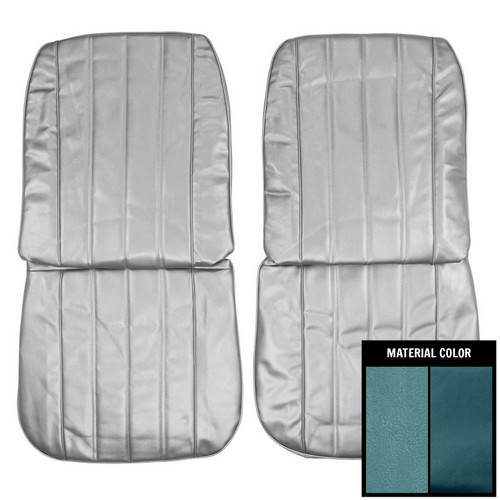 1966 Chevelle; Front Bucket Seat Covers; 2-Tone Blue