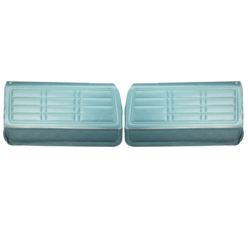 1966 Impala; Std/SS; Pre-Assembled Front Door Panels; 2-Tone Blue